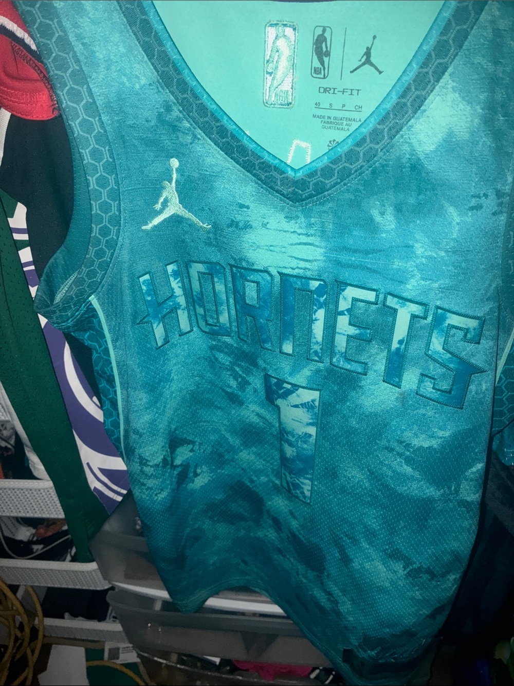 Jordan Teal Hornets Basketball Jersey lemelo ball